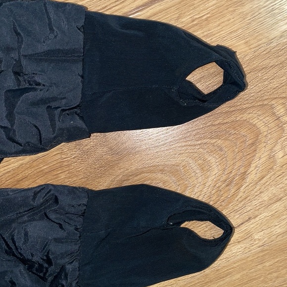 Vintage 80s Edelweiss Stirrup Ski Pants Black High Waist Stretch - Picture 5 of 6